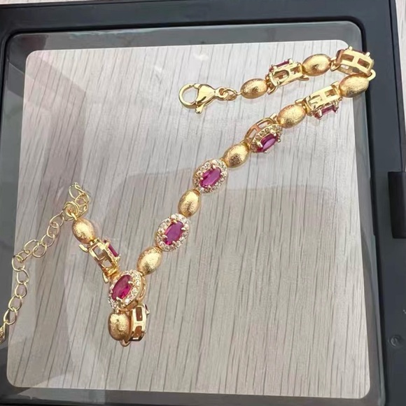 Lab created Ruby Bracelet - Picture 7 of 13